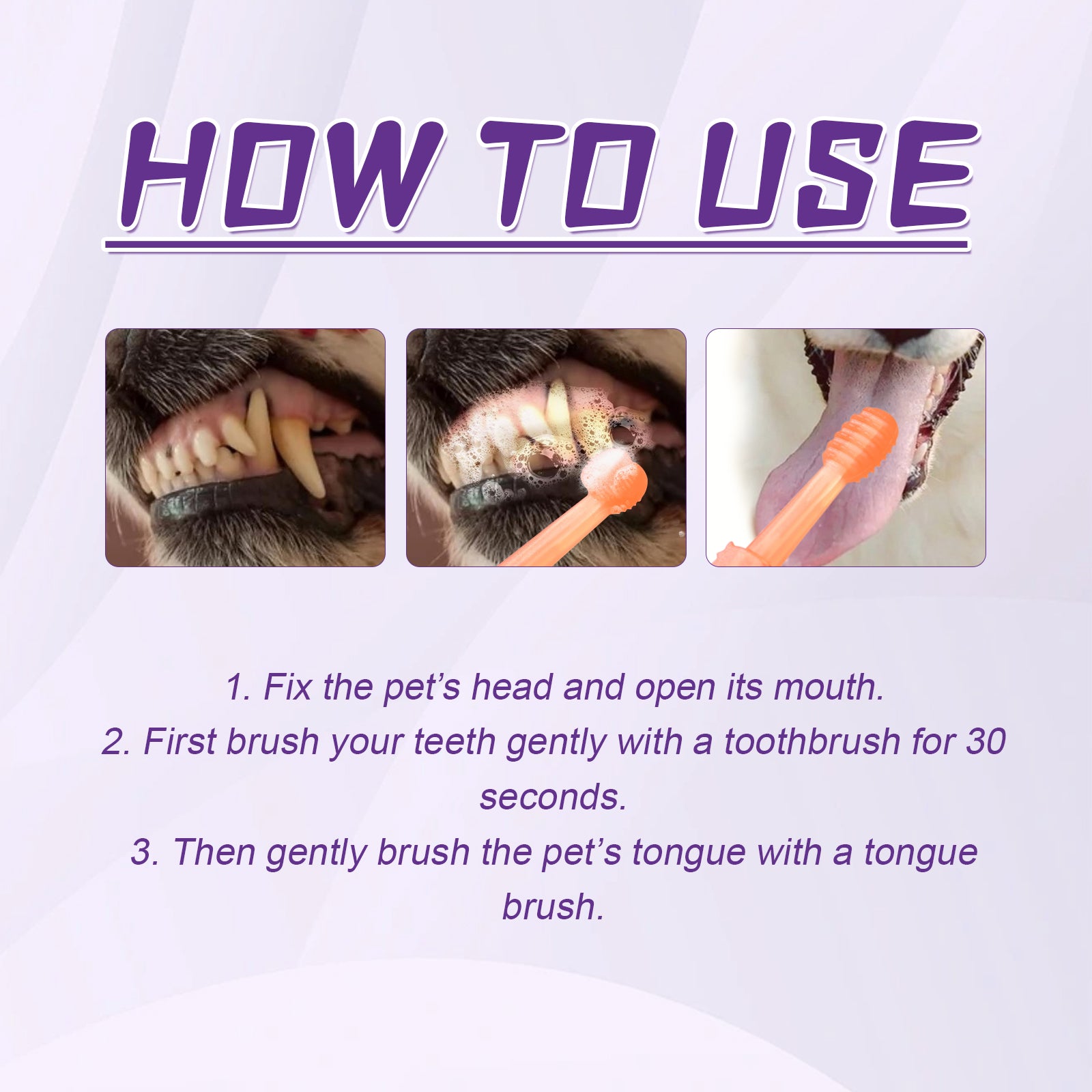 Pet Toothbrush For Dogs, Pet Oral Cleaning Dental Stains Dental Health Care